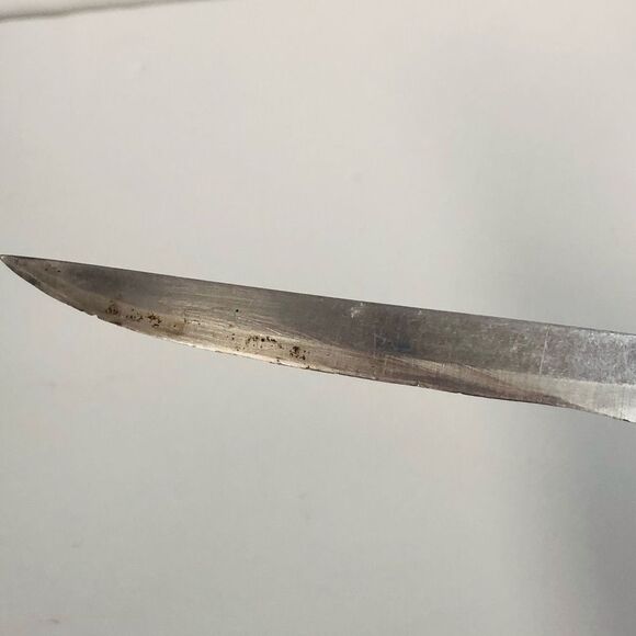 vtg wooden handled kitchen knife 5 inch blade riveted handle brown replacement - Picture 6 of 7